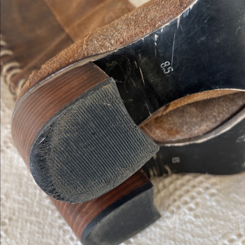 Diba True Sunset Sail Brown Leather Over the Knee Distressed Boots Size 8.5 - Picture 11 of 16